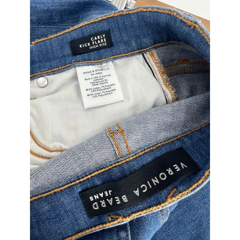 Veronica Beard Carly‎ High Waist Kick Flare Jeans Sunrise 26